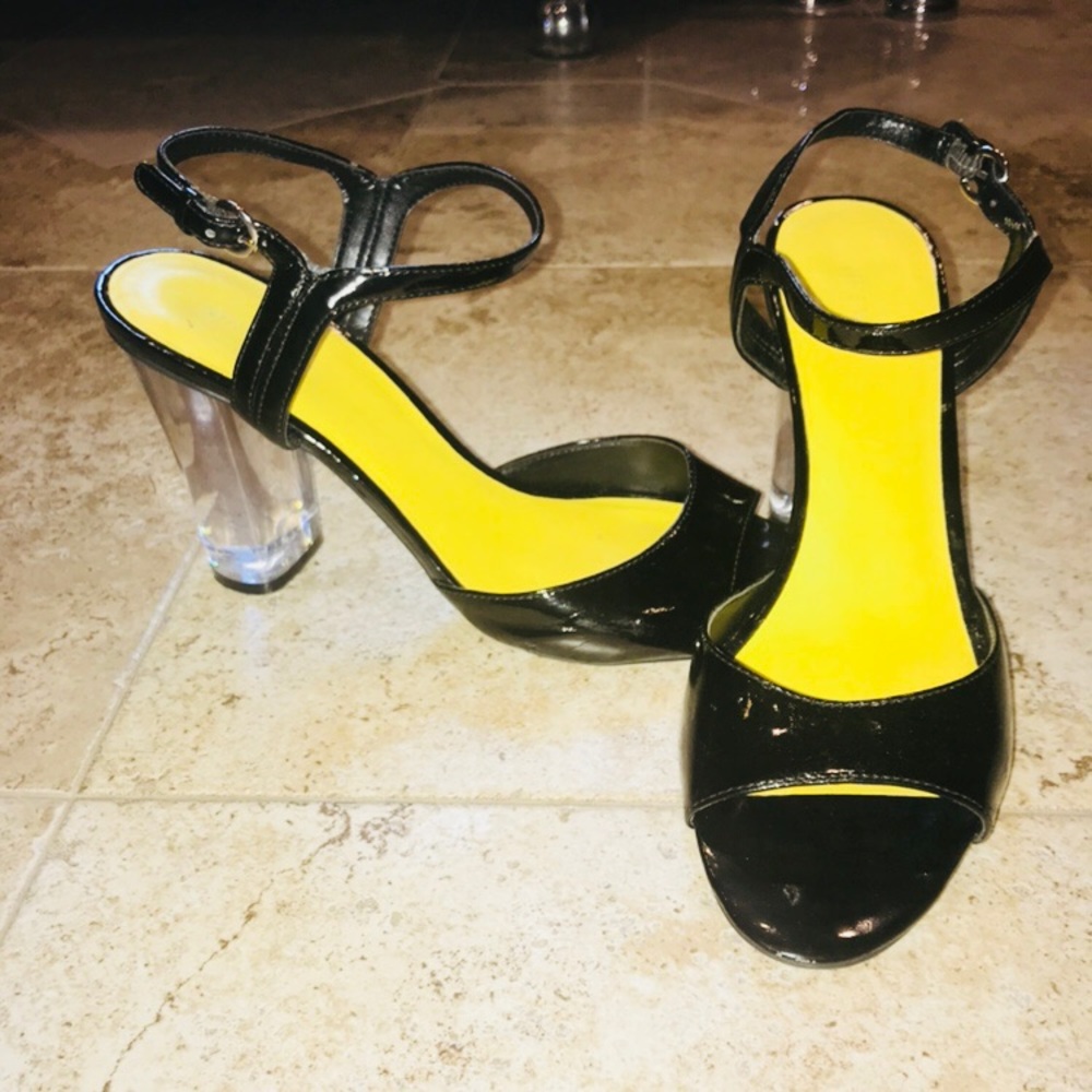 Nine West Phishin Black clear heel NWOB Sz 10.5